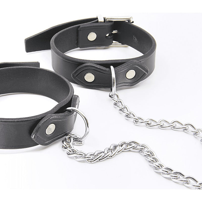 Love In Leather Classic Unlined Leather Handcuffs - Cuffs And Restraints