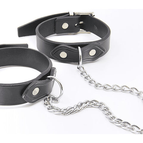 Love In Leather Classic Unlined Leather Handcuffs - Cuffs And Restraints
