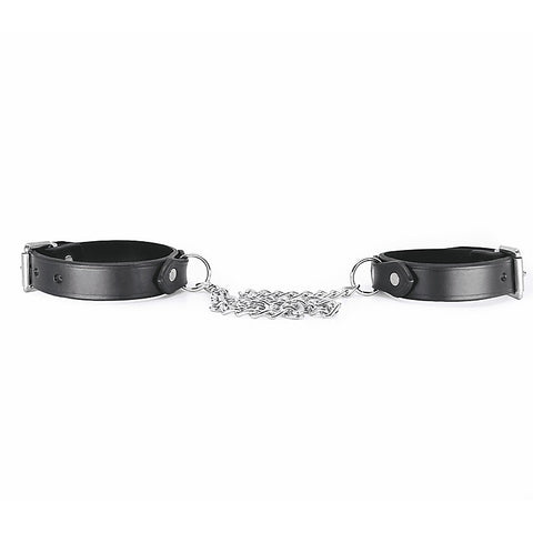 Love In Leather Classic Unlined Leather Handcuffs - Cuffs And Restraints