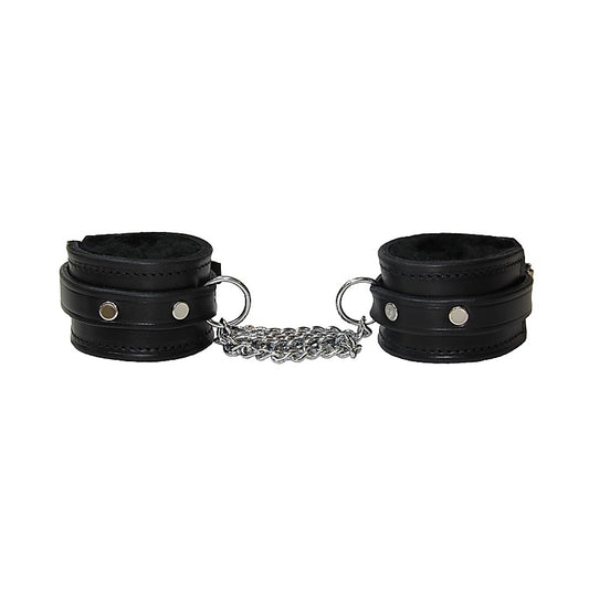 Love In Leather Sheepskin Lined Leather Wrist Cuffs - Cuffs And Restraints