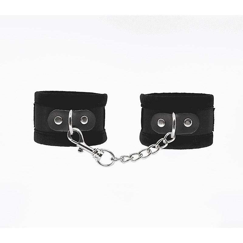 Love In Leather Lightly Padded Velveteen Hand Cuffs - Cuffs And Restraints