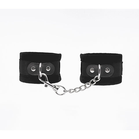 Love In Leather Lightly Padded Velveteen Hand Cuffs - Cuffs And Restraints