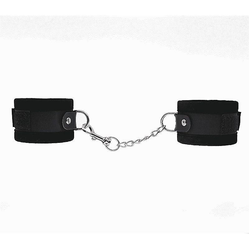 Love In Leather Lightly Padded Velveteen Hand Cuffs - Cuffs And Restraints