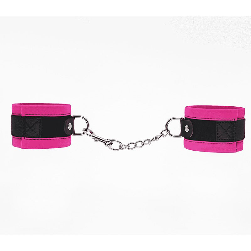 Love In Leather Lightly Padded Velveteen Hand Cuffs - Cuffs And Restraints