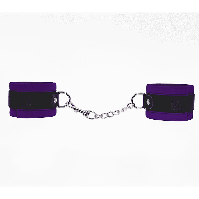 Love In Leather Lightly Padded Velveteen Hand Cuffs - Cuffs And Restraints