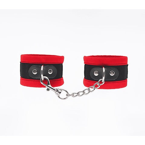 Love In Leather Lightly Padded Velveteen Hand Cuffs - Cuffs And Restraints