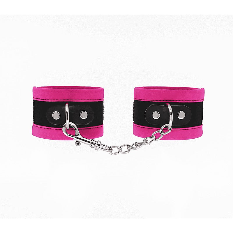 Love In Leather Lightly Padded Velveteen Hand Cuffs - Cuffs And Restraints
