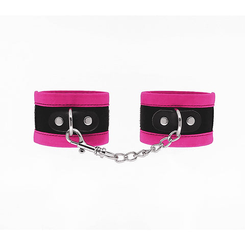 Love In Leather Lightly Padded Velveteen Hand Cuffs - Cuffs And Restraints