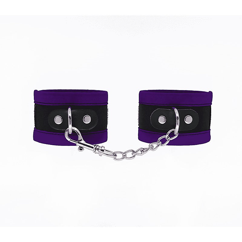 Love In Leather Lightly Padded Velveteen Hand Cuffs - Cuffs And Restraints