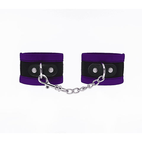 Love In Leather Lightly Padded Velveteen Hand Cuffs - Cuffs And Restraints