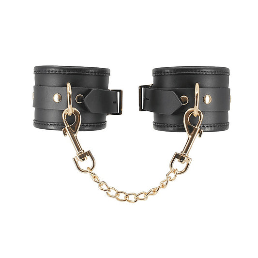 Love In Leather BDSM Hand Cuffs With Coloured Hardware - Cuffs And Restraints