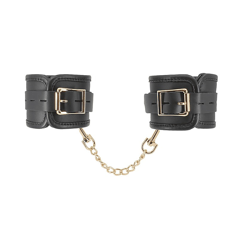 Love In Leather BDSM Hand Cuffs With Coloured Hardware - Cuffs And Restraints