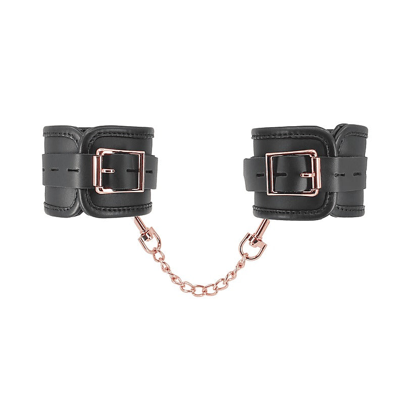 Love In Leather BDSM Hand Cuffs With Coloured Hardware - Cuffs And Restraints