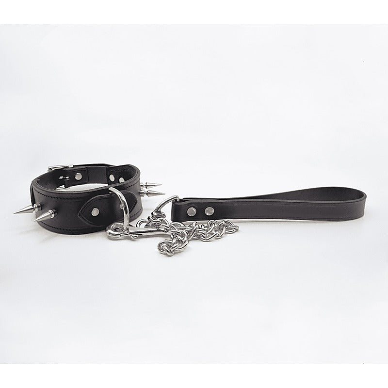 Love In Leather Fetish Play Leather & Chain Lead - Collars and Leads