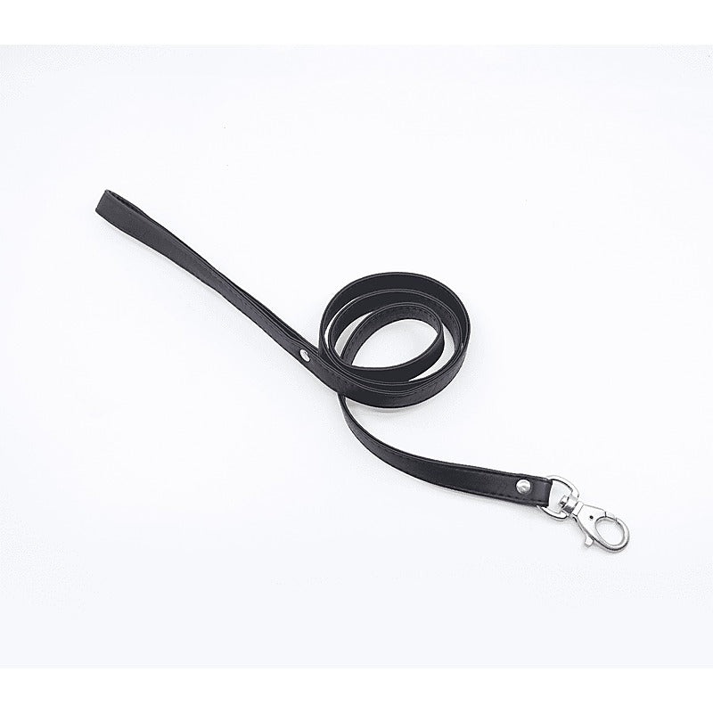 Love In Leather Long Faux Leather Bondage Lead - Collars and Leads
