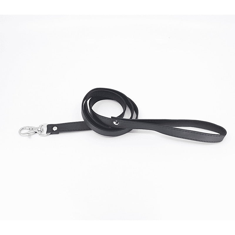 Love In Leather Long Faux Leather Bondage Lead - Collars and Leads