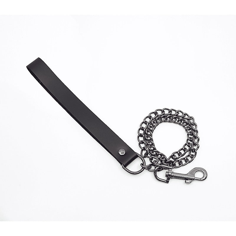 Love In Leather BDSM Chain Lead With Coloured Hardware - Collars and Leads