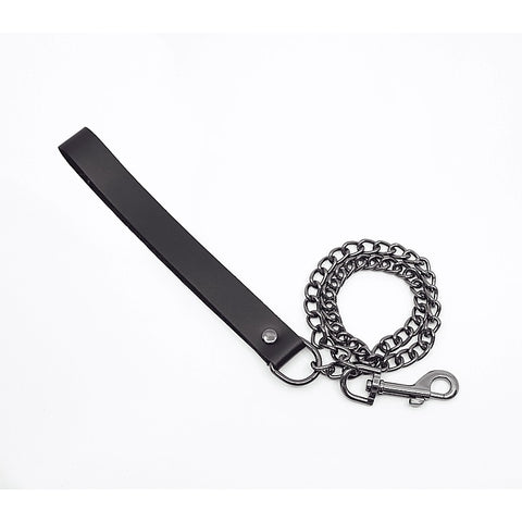 Love In Leather BDSM Chain Lead With Coloured Hardware - Collars and Leads