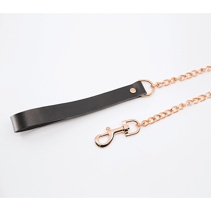 Love In Leather BDSM Chain Lead With Coloured Hardware - Collars and Leads