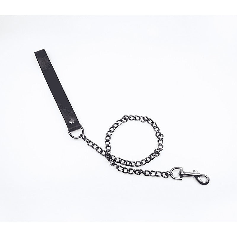 Love In Leather BDSM Chain Lead With Coloured Hardware - Collars and Leads