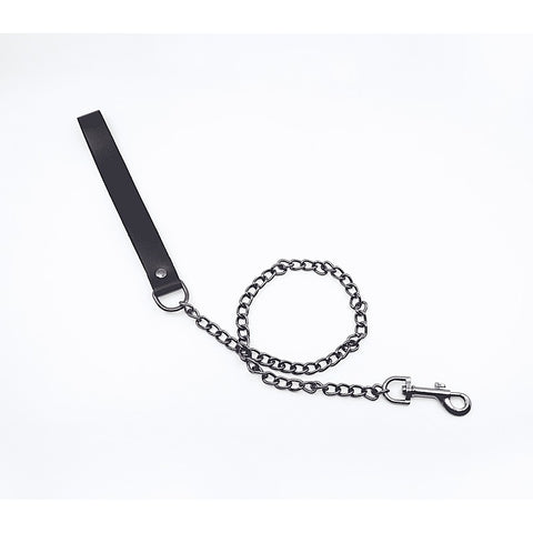 Love In Leather BDSM Chain Lead With Coloured Hardware - Collars and Leads