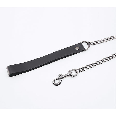 Love In Leather BDSM Chain Lead With Coloured Hardware - Collars and Leads