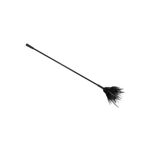 Love In Leather BDSM Crop With Feather Tickler - Whips And Crops