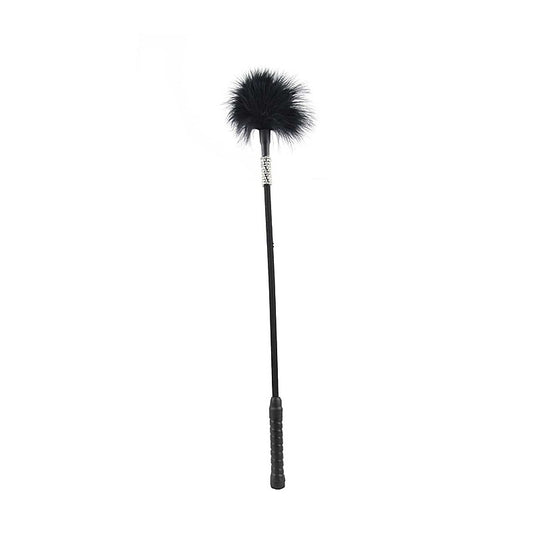 Love In Leather Black Diamante Feather Tickler