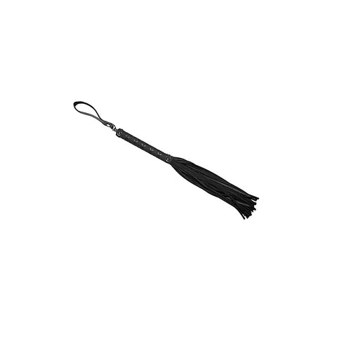 Bdsm Flogger With Latex Detail Handle By Love In Leather - Whips And Crops
