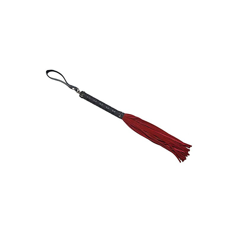 Bdsm Flogger With Latex Detail Handle By Love In Leather - Whips And Crops