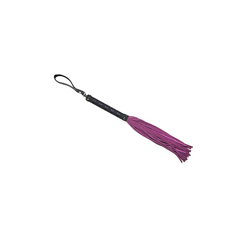 Bdsm Flogger With Latex Detail Handle By Love In Leather - Whips And Crops