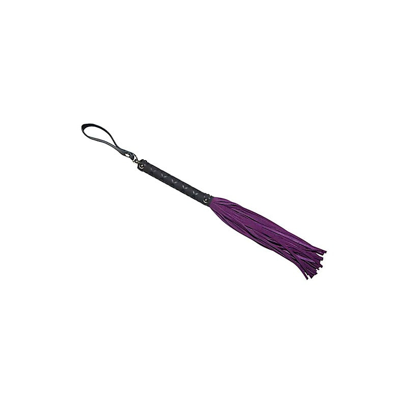 Bdsm Flogger With Latex Detail Handle By Love In Leather - Whips And Crops