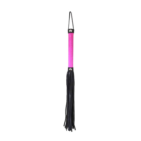 Satin Handle Flogger With Leather Tails By Love In Leather - Whips And Crops