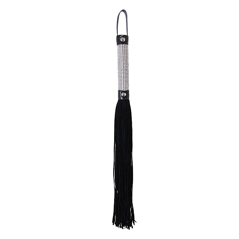 Sparkly Rhinestone Handle Bdsm Flogger By Love In Leather - Whips And Crops