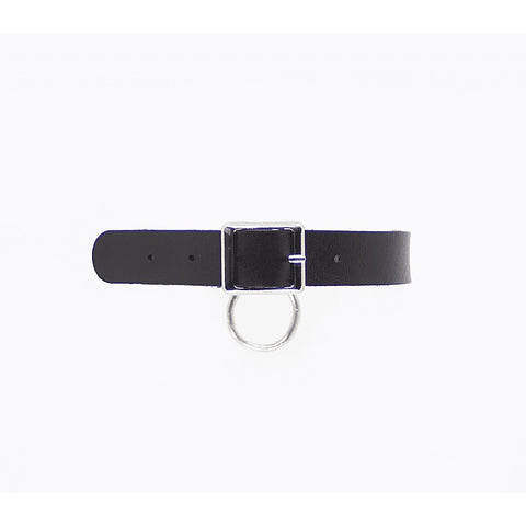 Love In Leather Centre Ring Faux Leather Choker - Collars and Leads