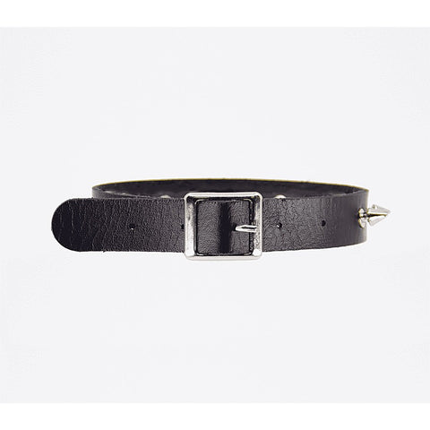 Love In Leather Spiked Faux Leather BDSM Choker - Collars and Leads