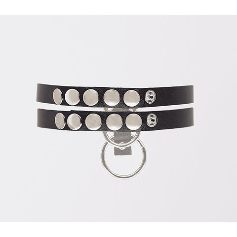 Love In Leather Double Strap Faux Leather Choker - Collars and Leads