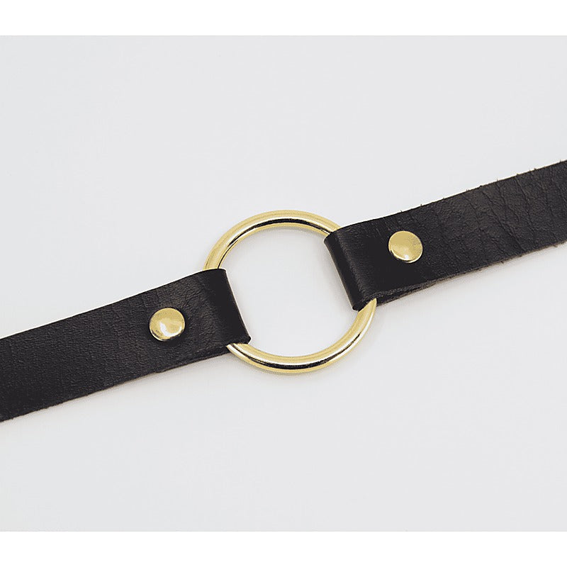 Love In Leather O-Ring Faux Leather BDSM Choker - Collars and Leads