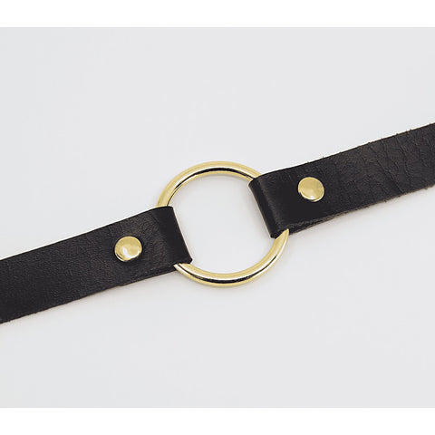 Love In Leather O-Ring Faux Leather BDSM Choker - Collars and Leads