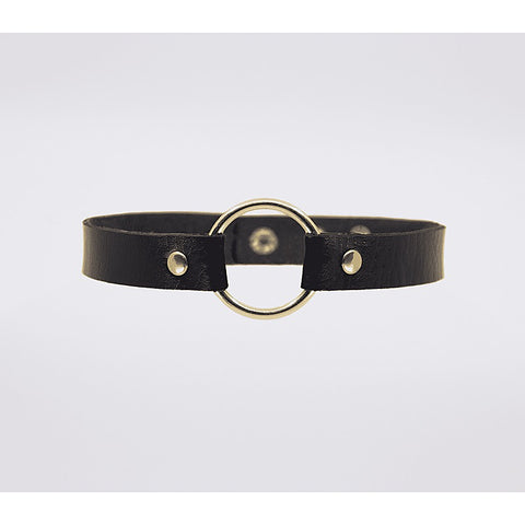 Love In Leather O-Ring Faux Leather BDSM Choker - Collars and Leads