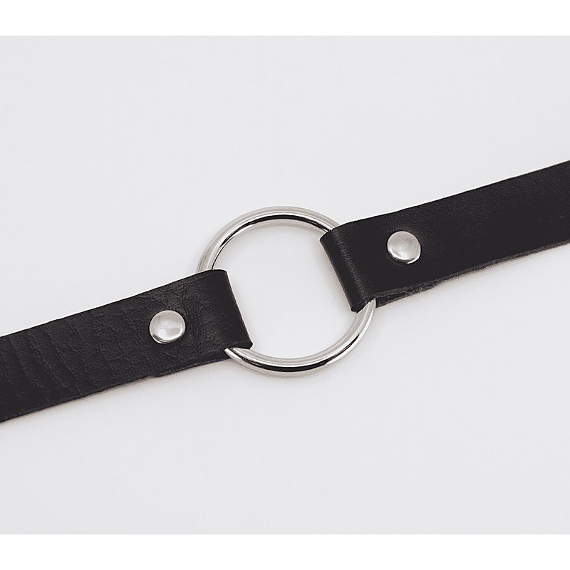 Love In Leather O-Ring Faux Leather BDSM Choker - Collars and Leads