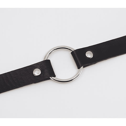 Love In Leather O-Ring Faux Leather BDSM Choker - Collars and Leads