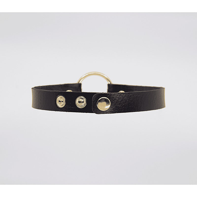 Love In Leather O-Ring Faux Leather BDSM Choker - Collars and Leads
