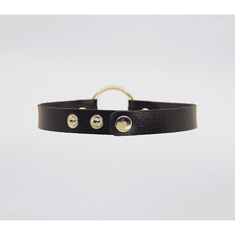 Love In Leather O-Ring Faux Leather BDSM Choker - Collars and Leads