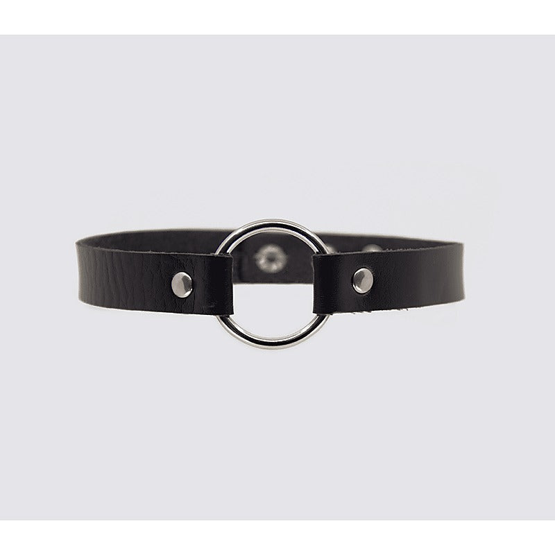 Love In Leather O-Ring Faux Leather BDSM Choker - Collars and Leads