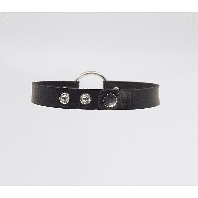 Love In Leather O-Ring Faux Leather BDSM Choker - Collars and Leads
