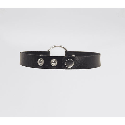 Love In Leather O-Ring Faux Leather BDSM Choker - Collars and Leads