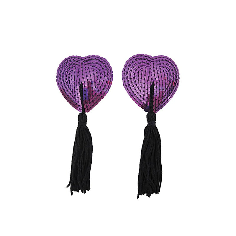 Heart Shape Nipple Tassels By Love In Leather - Breast and Nipple Toys
