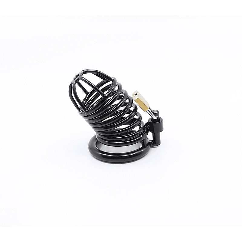 Love In Leather Matte Black Male Chastity Cage - Male Chastity