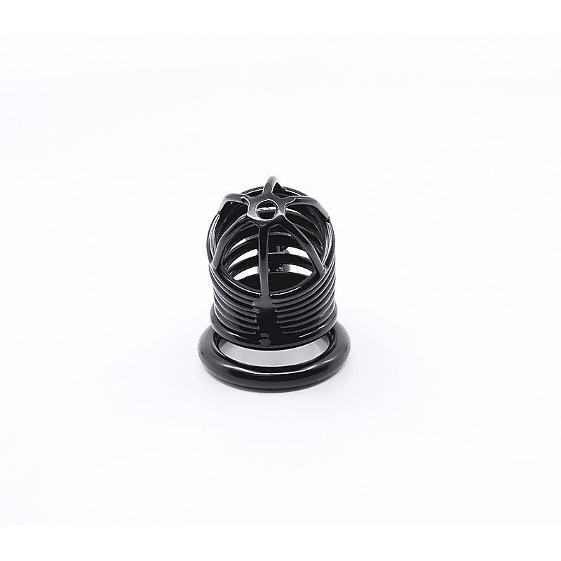 Love In Leather Matte Black Male Chastity Cage - Male Chastity